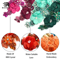 Flatback fait à la main broderie à coudre strass appliques fleur patchs conception Hot-Fix verre tissu paillettes maille perles extensible