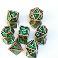 Vente en gros d'usine, dés à jouer en métal lourd de luxe faits à la main, fantaisie bleue, dragon sculpté, polyédrique, pour jeu de rôle