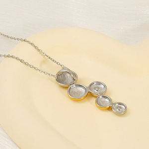 Zogxin Metal Round Titanium Steel Necklace Gold Silver Ball Pendant Fashion Geometric Clavicle Chain For Women Party Leisure - Product Image 3