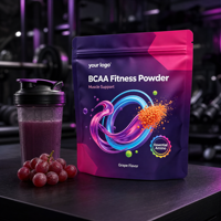 Pochette Doypack Personnalisée Gratuite, Qualité Alimentaire, Anti-Humidité, Écologique, pour Compléments Sportifs et Fitness