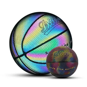 Parlayan basketbol aydınlık basquete parlak parlak topları bola holografik sepet topu yansıtıcı basketbol parlayan kızdırma topları