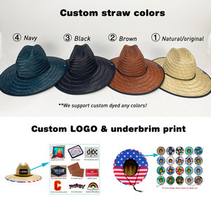 Chapeau de plage d'été de sauveteur noir de style polynésien de logo de broderie personnalisée pour femmes vente <span class=keywords><strong>en</strong></span> gros - Product Image 6