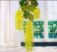 Wisteria Fleur Artificielle Vigne pour Mariage Plafond Fleurs Décoration Populaire Fleurs Suspendues pour Pâques Noël Occasions