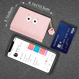 Portefeuille élégant et mignon à trois volets avec blocage RFID pour femmes, avec fenêtre pour carte d'identité - Sûr et portable - Product Image 3