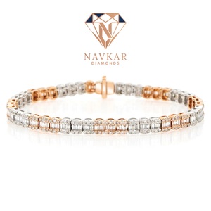 Hip Hop Style Moissanite Diamond Tennis Bracelet with Iced Out Cuban Link Stainless Steel Bracelet for Women and <b>Men</b> - Product Image 1