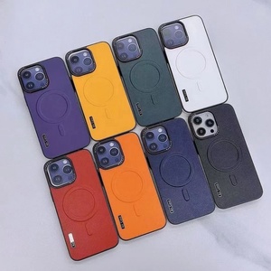 Étui de téléphone magnétique en cuir pleine fleur 360° de haute qualité pour iPhone 15 14 13 Pro Max, étanche, antichoc, protection arrière - Product Image 4