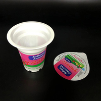 Gobelets en plastique pour yaourt de 100 ml, 125 ml, 255 ml et couvercles en aluminium