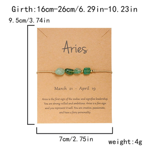 Pulsera de Piedras de los Doce Signos del Zodiaco, Piedras Irregulares, Hecha a Mano, Ajustable, para Mujeres y Hombres - Product Image 4