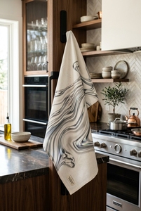 Essuie-tout de cuisine de luxe en coton, motif liquide <span class=keywords><strong>argent</strong></span>é effet mercure - Product Image 3