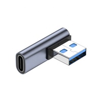 Adaptador OTG promocional de fábrica USB3.0 hembra tipo C USB codo en forma de U adaptador para portátil de teléfono móvil 10Gbps hecho de aluminio