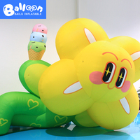 Fleur gonflable personnalisée en forme de dessin animé pour l'affichage dans les centres commerciaux, les expositions agricoles, la décoration d'événements thématiques