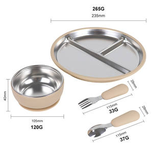 أدوات مائدة للأطفال من الفولاذ المقاوم للصدأ خالية من بيسفاط بيسفاط مع وعاء تغذية للأطفال - Product Image 4