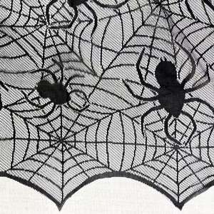 Nuevo mantel de encaje de tela de araña negra para Festival de fantasmas de Halloween, camino de mesa de araña aterrador bordado, - Product Image 4