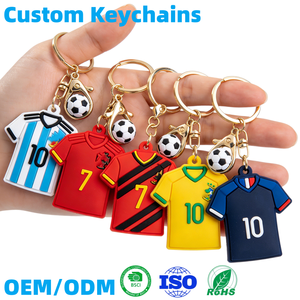 Llavero Personalizado de PVC y Silicona Suave con Diseño de Camiseta de Fútbol para la Copa <span class=keywords><strong>Mundial</strong></span> 2026, Insignia <span class=keywords><strong>del</strong></span> Equipo, Anillo para Llaves de Coche, Sin BPA, Regalo para Aficionados al Fútbol - Product Image 2