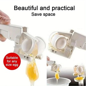 1 brise-œuf manuel et séparateur de coquille – Casse-œuf portable en acier inoxydable robuste avec poignée ergonomique - Product Image 3