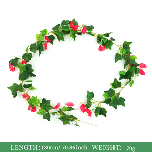 Guirnalda de flores de plástico amarillas de 180 cm con diseño de gloria de la mañana artificial para decoración del hogar, bodas, uso en interiores y exteriores. - Product Image 6