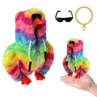 Costume décoratif en tissu pour oie de bureau miniature de 7 pouces, style sweat à capuche, pour toutes les saisons