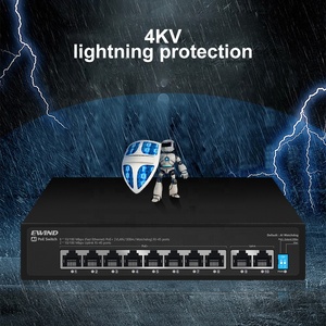 PoE chuyển đổi 10 cổng 10/100M <span class=keywords><strong>Ethernet</strong></span> chuyển đổi với <span class=keywords><strong>2</strong></span> 10/100M RJ4 ai thông Minh Mạng chuyển đổi cho IP Camera/không dây AP - Product Image 3