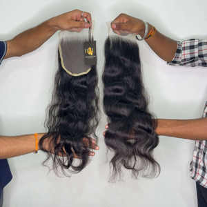 Prix d'usine vietnamien brut vierge paquets de cheveux humains indiens bouclés ondulés et fermeture frontale en dentelle HD 5x5 6x6 - Product Image 2