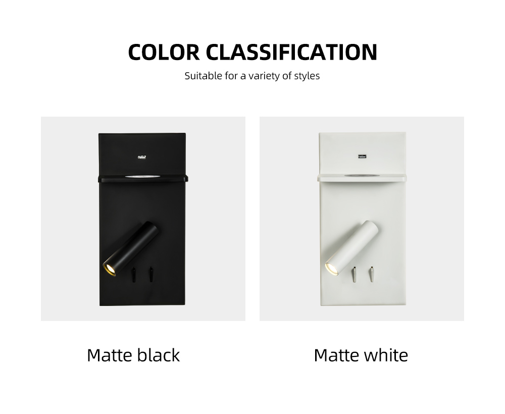Wholesale Supply Oem Odm Wireless Usb Charging Metal Adjustment Led Bedside Wall Lamp For Bedroom