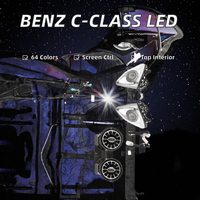 Feux de jour à LED Benz Classe C GLC W205 X253, écran de contrôle d'ambiance 64 couleurs, éclairage d'ambiance intérieur 12V