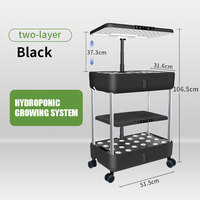 Jardinière hydroponique intelligente multi-niveaux blanche pour l'intérieur avec lampe LED et système d'irrigation