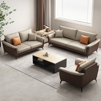 Mesa de Centro Moderna Minimalista de Piedra con Estructura de Madera para Reuniones de Oficina