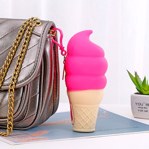 Schattige macaron-ijsjesvormige handtas voor kleine meisjes, cartoon speelgoedtas, siliconen portemonnee - Product Image 4