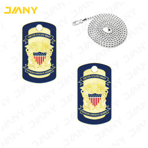 Tag Anjing Terukir Laser Log Murah Kustom Bentuk Pasangan Dicap Logam Tag Anjing Kosong dengan Rantai Bola - Product Image 5