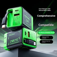 Portable 67W GAN Double Port De Charge Chargeur Rapide USB C Câble Rétractable avec Fonction PD pour Téléphones Mobiles et Ordinateurs Portables