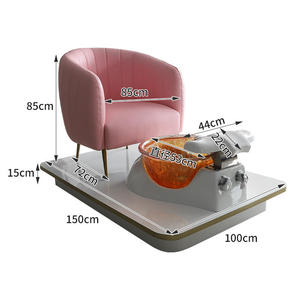 European Style Acrylic Base Metal Frame Pedicure Chair Integrated Foot Bath Leisure Massage Customizable Color Spa/Nail Salon - Product Image 6