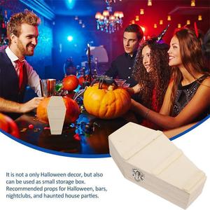 Caja de dulces de madera con forma de ataúd para Halloween, 15.7 cm, reutilizable, decorativa, para regalo y decoración de fiestas - Product Image 2