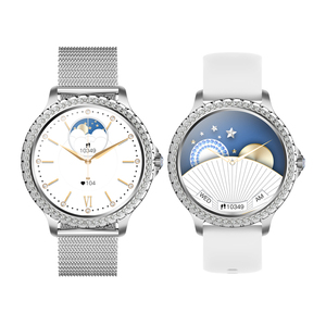 Montre connectée de luxe pour femmes I58 avec diamants, double bracelet, compatible Android, moniteur de pression artérielle et d'oxygène, suivi du sommeil, IP67 - Product Image 5