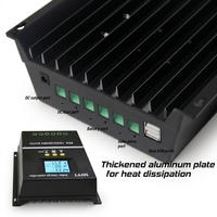 Contrôleur de charge solaire MPPT/PWM 100A 12V 24V 36V 48V avec écran LCD, régulateur de batterie haute efficacité, double USB, pour batteries plomb-acide/lithium