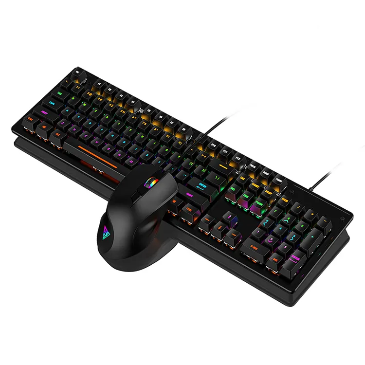 V2AC Combo Punk Wired Gaming Mouse And Keyboard Gateron Witch Mechanical Gaming Keyboard Rgb Backlit Computer Keyboard Mouse