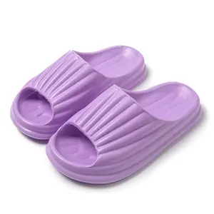 stripe sliiper women EVA pillow slippers cushion sole home slippers bathroom slides with thick sole