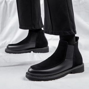 <span class=keywords><strong>Bottines</strong></span> en cuir véritable de qualité supérieure, classiques, élégantes, confortables, à semelle souple, de couleur noire pour hommes - Product Image 6