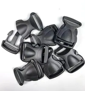 Hebillas de plástico de 38mm para pulsera Paracord, hebillas de Liberación lateral para bolso y funda, accesorio negro para piezas de bolsa al aire libre