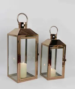 ML-1905 set di 2 commercio all'ingrosso giardino in acciaio inox funeral candle lantern stand