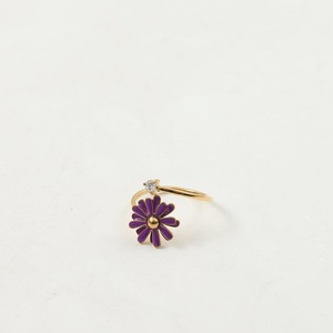 Anello Antistress di Lusso a Forma di Margherita <span class=keywords><strong>per</strong></span> Donne, Anello Impilabile in Acciaio Inossidabile, Anello Aperto con Zirconia Cubica - Product Image 5