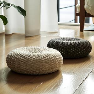 Cojín tejido a mano, tapete de tatami de cuerda de algodón, taburete para sentarse en el suelo, para sala de estar, balcón, color sólido, juego de 2 - Product Image 3