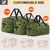 Sac de voyage étanche grande capacité, sac à dos de rangement avec sangles pour le camping, la randonnée, la plage et les activités de plein air