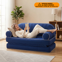 Sofa Tiup Premium, Sofa Lounge Tiup, Sofa Lipat, Tempat Tidur Sofa Mewah, Sofa Multifungsi untuk Dalam Ruangan, Patio, dan Halaman