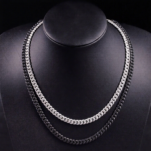 Black Gold Plated VVS <b>Iced</b> <b>Out</b> Mossanite Cuban Gra <b>Chain</b> 6mm Black Necklace 925 Silver Moissanite Link <b>Chain</b> Hiphop Jewelry Men - Product Image 1