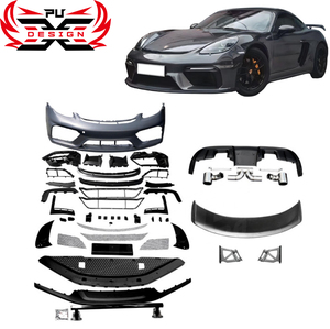 Pour <span class=keywords><strong>Porsche</strong></span> Cayman Boxster <span class=keywords><strong>718</strong></span> 982 mise à niveau Kit de carrosserie de Conversion de voiture Style <span class=keywords><strong>GT</strong></span>-<span class=keywords><strong>4</strong></span> en plastique pare-chocs diffuseur arrière embout d'échappement becquet - Product Image 1