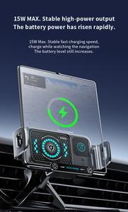 <span class=keywords><strong>Support</strong></span> de téléphone de navigation automobile à écran pliable avec charge sans fil 15W, rotation <span class=keywords><strong>automatique</strong></span> QC3.0 et port Type-C - Product Image 4