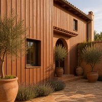 Panneaux de revêtement mural en bois écologique sculpté en 3D, style moderne, pour l'extérieur, décoratifs, pour la construction de maisons