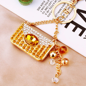 Ins Korean Metal Handbag Shaped <b>Key</b> <b>Ring</b> Hanging Ornaments Silk Screen Printed Women <b>Bag</b> Charm Keychain - Product Image 5