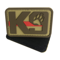 K9 Patch PVC Logo personnalisé Patch en caoutchouc souple pour vêtements avec cerceau et boucle