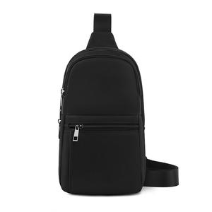 Custom High Quality Vintage Unisex Nylon <b>Black</b> Sling <b>Small</b> Crossbody <b>Bag</b> Zipper Closure Portable Design - Product Image 1
